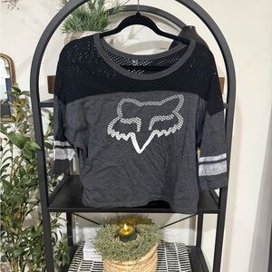 Fox Black Crop Top size small